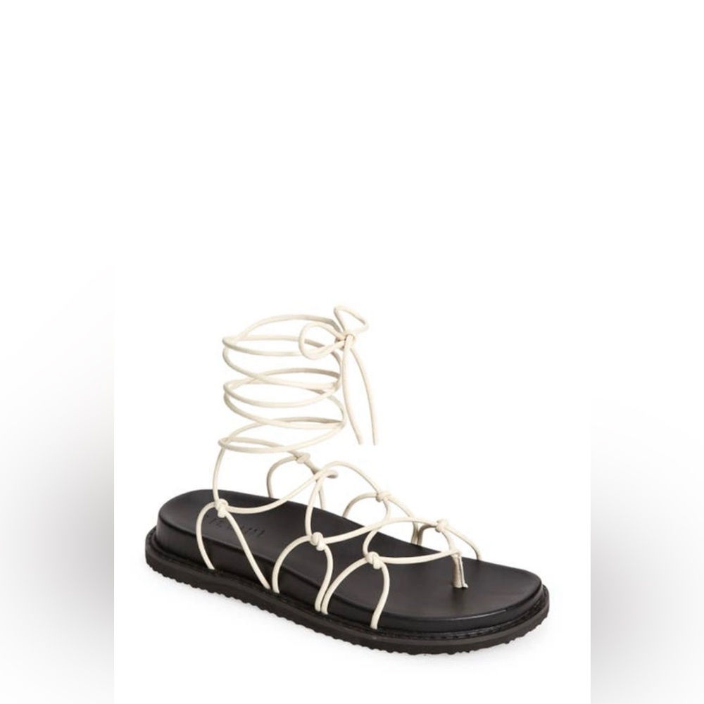 Billini Huxton Strappy Sandal Bone & Black Lace-Up Flats EU 39